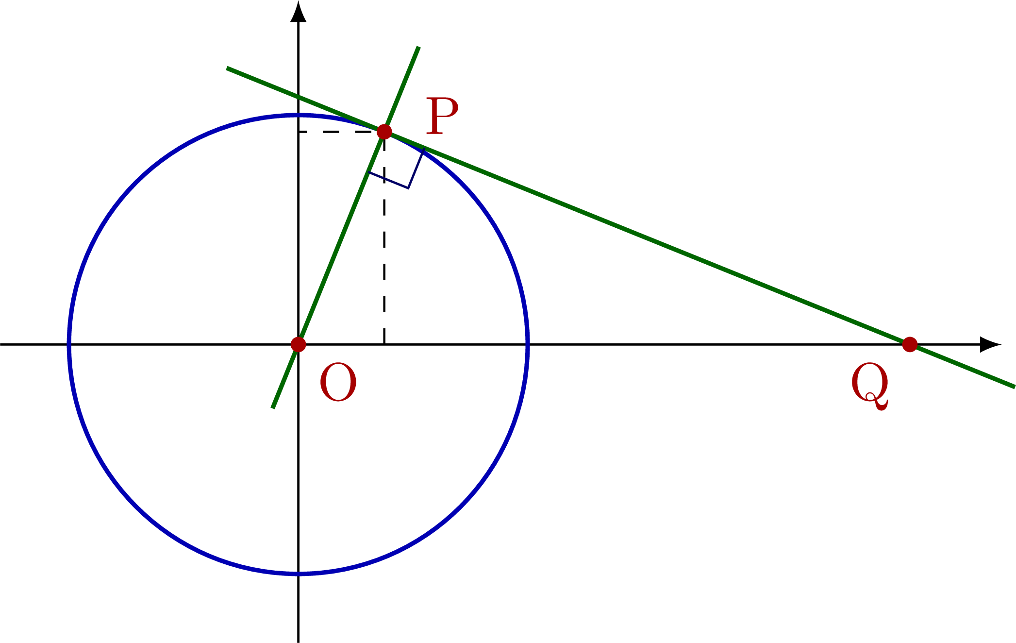 How to construct (draw) tangents to a circle through an external point -  Math Open Reference
