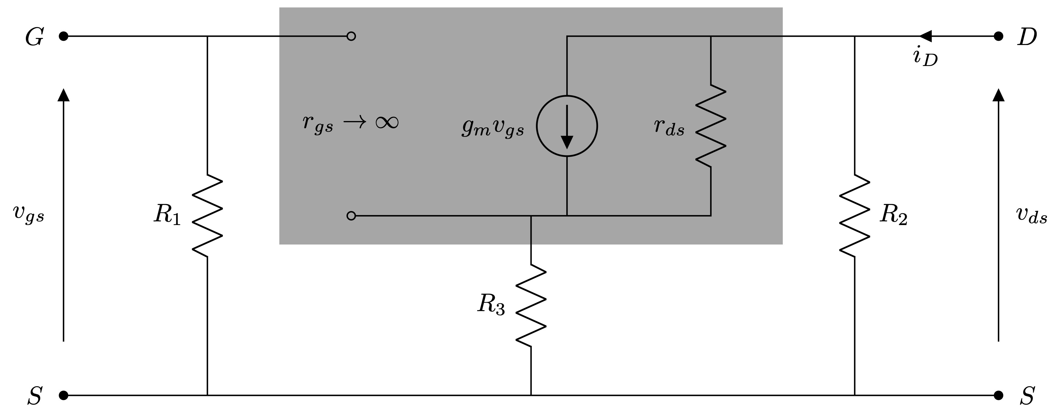 JFET in Common Source Wiring and AC Equivalent – TikZ.net
