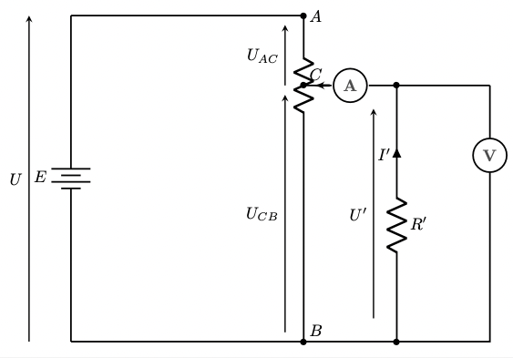 potentiometric circuit with resistor